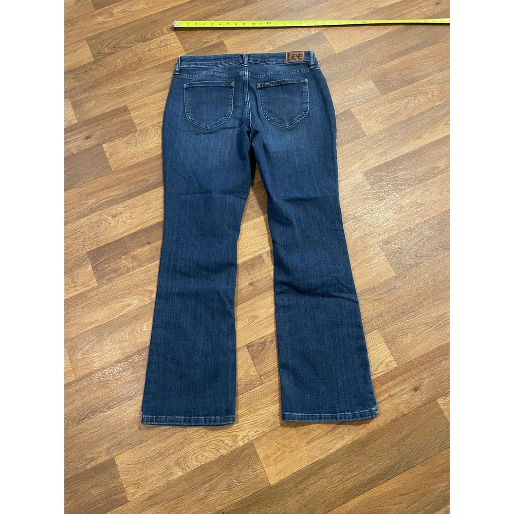 Lee Womens Mid Rise Bootcut Jeans Dark Wash Stretch Denim Size 14M - Picture 6 of 6